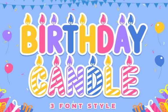 Birthday Candle Font for Crafting and Commercial Projects